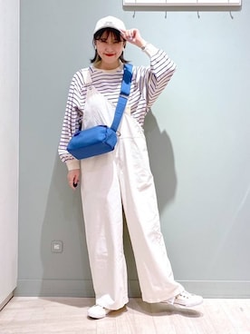 「クリップデニム_studio CLIP」｜「アイテム（オールインワン・サロペット）」を使った、ちろっPさん（レディース・163cm）の冬コーディネート