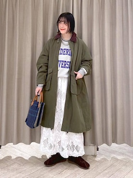 「アイテム（モッズコート）」を使った、ちろっPさん（レディース・163cm）の秋コーディネート