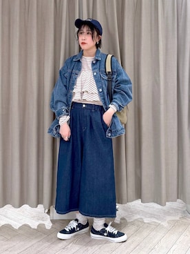 「studio CLIP（スタディオクリップ）のアイテム（帽子）」を使った、ちろっPさん（レディース・163cm）の春コーディネート