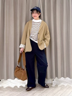 「studio CLIP（スタディオクリップ）のアイテム（帽子）」を使った、ちろっPさん（レディース・163cm）の春コーディネート