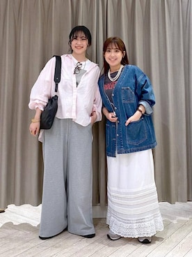 「アイテム（デニムジャケット）」を使った、ちろっPさん（レディース・163cm）の夏コーディネート