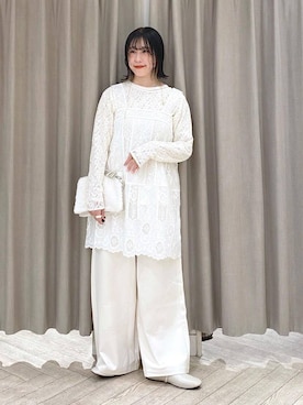 「きれいめ」｜「アイテム（チュニック）」を使った、ちろっPさん（レディース・163cm）の秋コーディネート