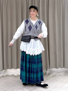 「LAKOLE（ラコレ）のアイテム」を使った、ちろっPさん（レディース・161cm）の秋コーディネート