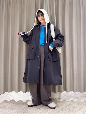 「アイテム（モッズコート）」を使った、ちろっPさん（レディース・163cm）の秋コーディネート