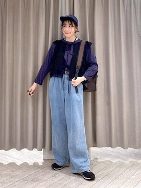 「アイテム（バックパック/リュック）」を使った、ちろっPさん（レディース・163cm）の秋コーディネート