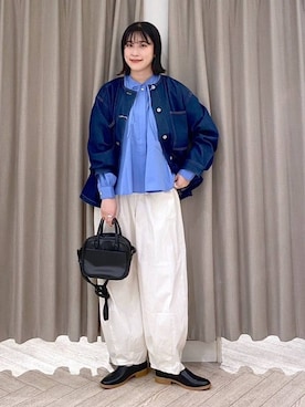 「クリップデニム_studio CLIP」｜「アイテム（その他アウター）」を使った、ちろっPさん（レディース・163cm）の秋コーディネート