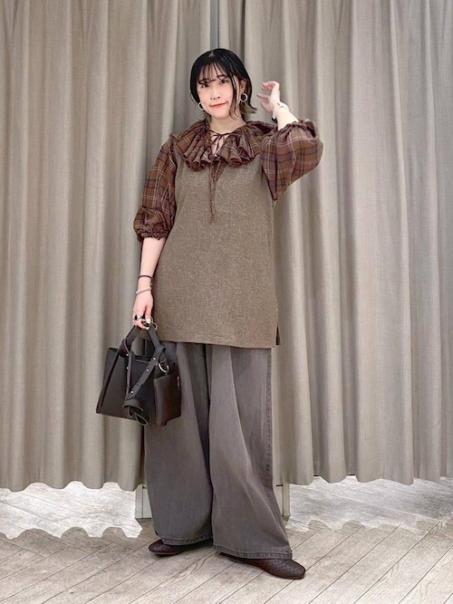 セール】《高山都さんコラボ》コットン柄アソートフリルブラウス