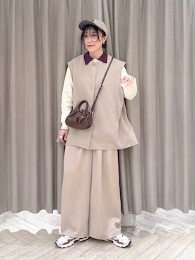 「studio CLIP（スタディオクリップ）のアイテム（帽子）」を使った、ちろっPさん（レディース・163cm）の春コーディネート