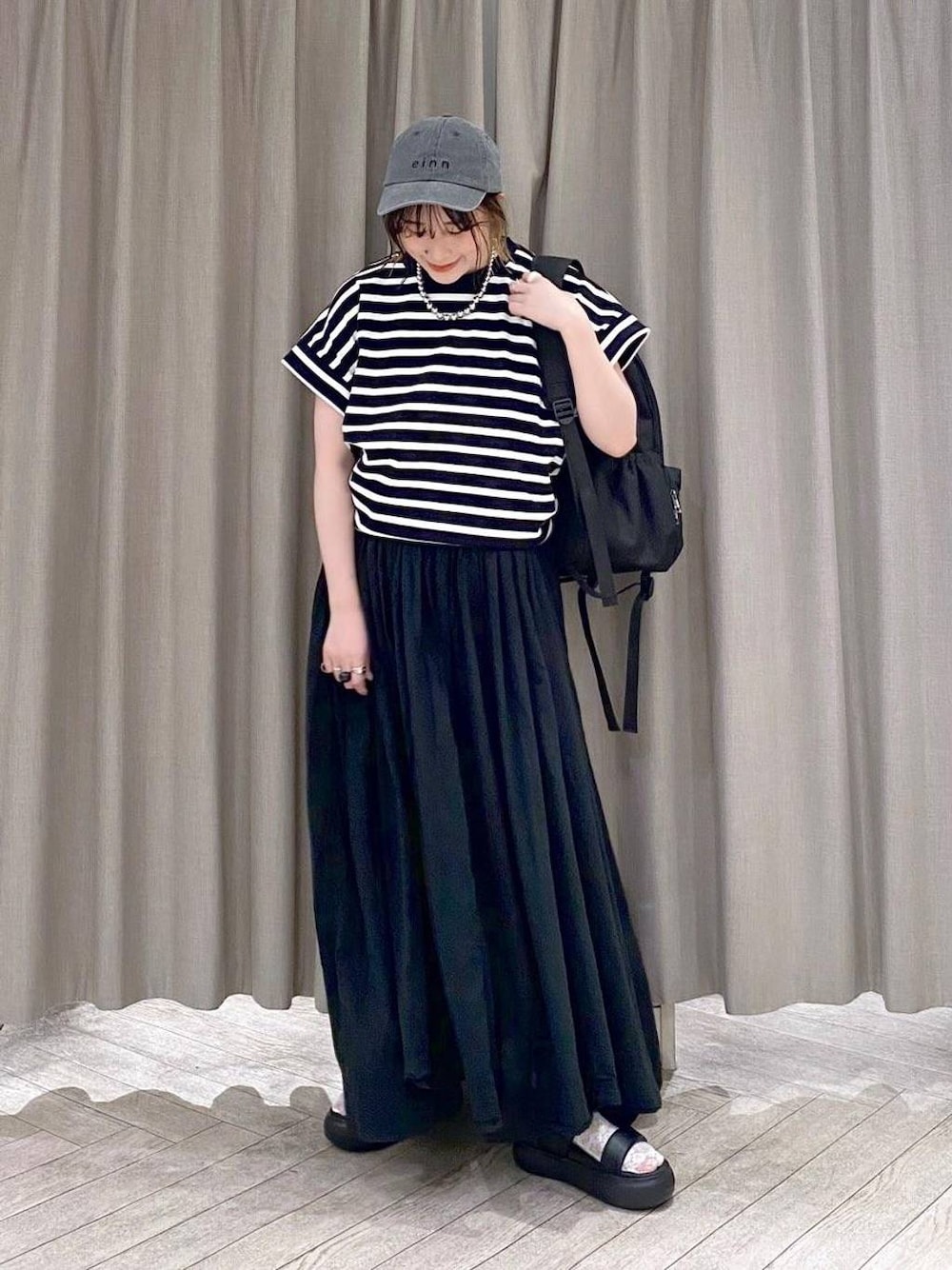【あお】studio CLIPリネンxボイル切り替えキャミワンピ あお様専用】studio CLIPリネンxボイル切り替えキャミワンピ