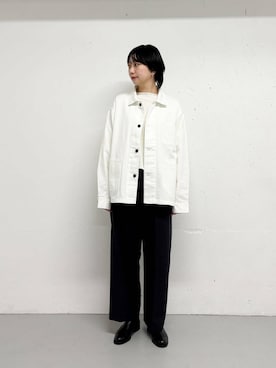 「アイテム（カバーオール）」を使った、yabuuchiさん（レディース・167cm）の冬コーディネート
