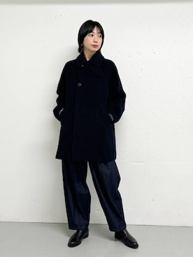 「アイテム（ピーコート）」を使った、yabuuchiさん（レディース・167cm）の秋コーディネート