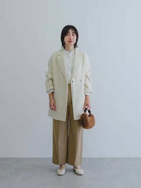 「アイテム（チェスターコート）」を使った、yabuuchiさん（レディース・167cm）の秋コーディネート