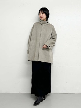 「ブルベ冬×秋カラーコーデ」｜「アイテム（その他アウター）」を使った、yabuuchiさん（レディース・167cm）の秋コーディネート