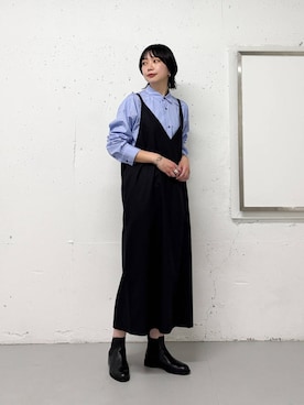 「黒髪」｜yabuuchiさん（レディース・167cm）の冬コーディネート