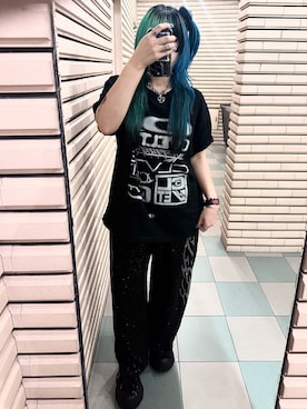 「バンドT」｜きちゃん😈さん（レディース・158cm）の夏コーディネート