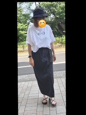 「FRED PERRY（フレッドペリー）のアイテム（帽子）」を使った、satokiさん（レディース・158cm）の夏コーディネート