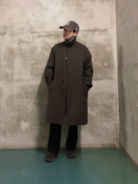 「アイテム（ステンカラーコート）」を使った、yuukishibataさん（メンズ・165cm・20代）の冬コーディネート