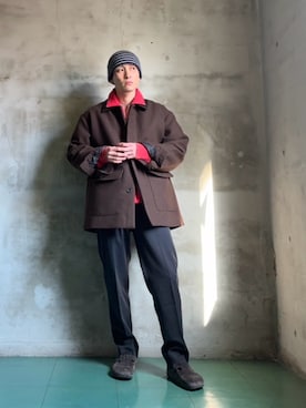 「アイテム（カバーオール）」を使った、yuukishibataさん（メンズ・165cm）の冬コーディネート