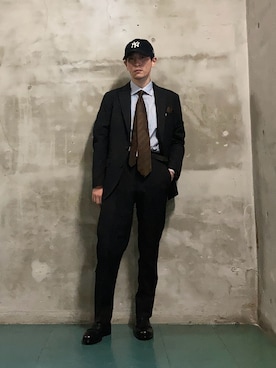 「アイテム（スーツパンツ）」を使った、yuukishibataさん（メンズ・165cm）の秋コーディネート