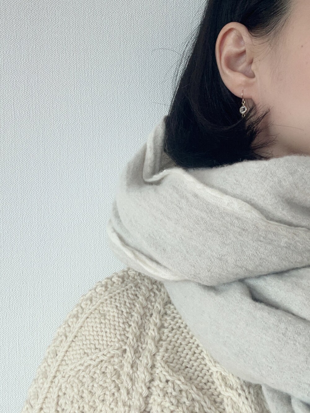 「真冬のあったかスタイル」｜「古着のアイテム（ニット/セーター、ホワイト系）」を使った、cafecloud9さん（レディース・153cm）の冬コーディネートの1枚目の写真