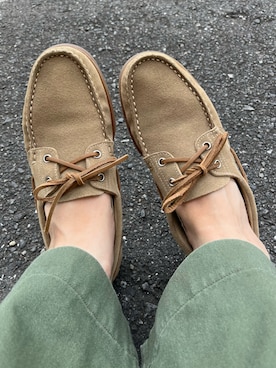 「Paraboot（パラブーツ）のアイテム（モカシン/デッキシューズ）」を使った、foxbrothers loverさん（メンズ・178cm）の夏コーディネート