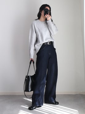 「アイテム（ベルト）」を使った、ゆ ず も も .さん（レディース・160cm）の秋コーディネート