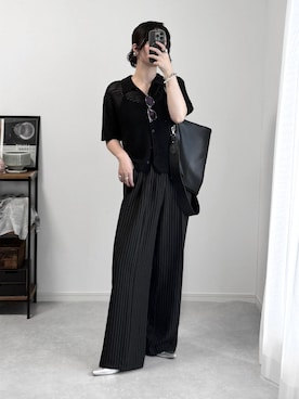 「アイテム（スラックス）」を使った、ゆ ず も も .さん（レディース・160cm）の夏コーディネート