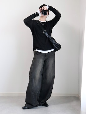 「アイテム（デニムパンツ）」を使った、ゆ ず も も .さん（レディース・160cm）の秋コーディネート