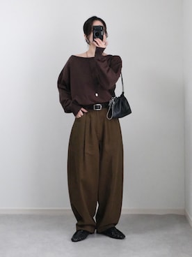 「NOGLE（ノグル）のアイテム（パンツ）」を使った、ゆ ず も も .さん（レディース・160cm）の秋コーディネート