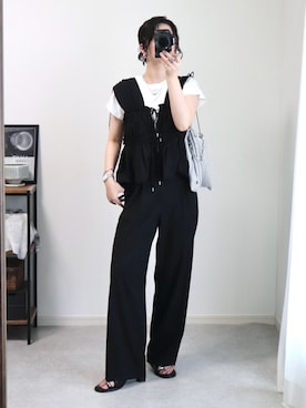 「Tシャツ」｜ゆ ず も も .さん（レディース・160cm）の夏コーディネート