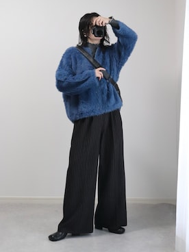 「tiptop（ティップトップ）のメランジリブハイネックプルオーバー（ニット/セーター）」を使った、ゆ ず も も .さん（レディース・160cm）の秋コーディネート