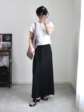 「アイテム（スカート）」を使った、ゆ ず も も .さん（レディース・160cm）の夏コーディネート