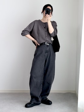 「アイテム（デニムパンツ）」を使った、ゆ ず も も .さん（レディース・160cm）の秋コーディネート