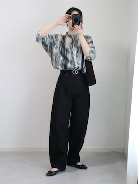 「アイテム（バレエシューズ）」を使った、ゆ ず も も .さん（レディース・160cm）の秋コーディネート