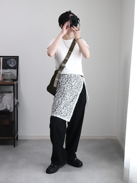 「アイテム（スラックス）」を使った、ゆ ず も も .さん（レディース・160cm）の夏コーディネート