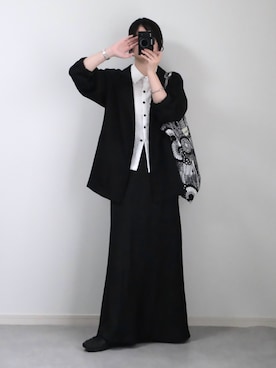 「VIS（ビス）のレース衿付きカーディガン（カーディガン/ボレロ、ホワイト系）」を使った、ゆ ず も も .さん（レディース・160cm）の秋コーディネート