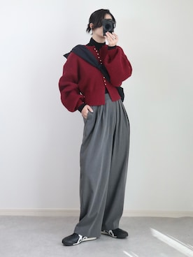 「アイテム（スラックス）」を使った、ゆ ず も も .さん（レディース・160cm）の秋コーディネート