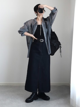 「アイテム（キャミソール）」を使った、ゆ ず も も .さん（レディース・160cm）の秋コーディネート