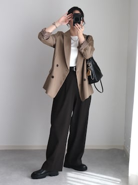 「アイテム（テーラードジャケット）」を使った、ゆ ず も も .さん（レディース・160cm）の秋コーディネート