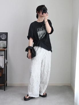 「アイテム（Tシャツ/カットソー）」を使った、ゆ ず も も .さん（レディース・160cm）の夏コーディネート