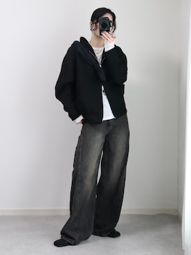 「アイテム（パーカー）」を使った、ゆ ず も も .さん（レディース・160cm）の秋コーディネート