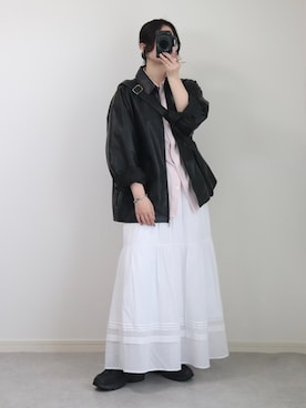 「アイテム（ブルゾン）」を使った、ゆ ず も も .さん（レディース・160cm）の春コーディネート