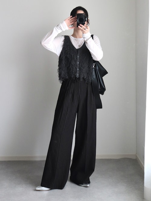 CULLNI /24SS/ ストライプタックワイドパンツ 230523.jpg