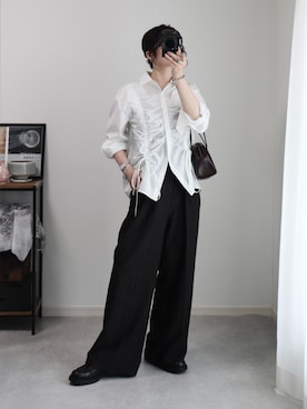 「アイテム（ボストンバッグ）」を使った、ゆ ず も も .さん（レディース・160cm）の夏コーディネート
