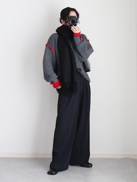 「アイテム（マフラー）」を使った、ゆ ず も も .さん（レディース・160cm）の秋コーディネート