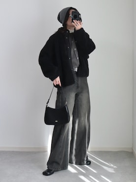 「アイテム（ニットキャップ/ビーニー）」を使った、ゆ ず も も .さん（レディース・160cm）の冬コーディネート