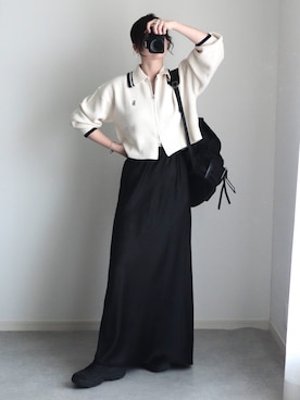 「アイテム（スカート）」を使った、ゆ ず も も .さん（レディース・160cm）の秋コーディネート