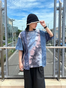 「RAGEBLUE（レイジブルー）のアイテム（ハット）」を使った、ukkiiiiさん（レディース・165cm）の夏コーディネート