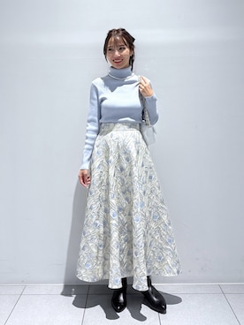 「ブルーコーデ」｜KAZUMIさん（レディース・153cm）の秋コーディネート