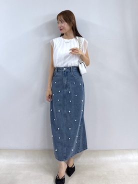 「アイテム（Tシャツ/カットソー）」を使った、KAZUMIさん（レディース・153cm）の夏コーディネート